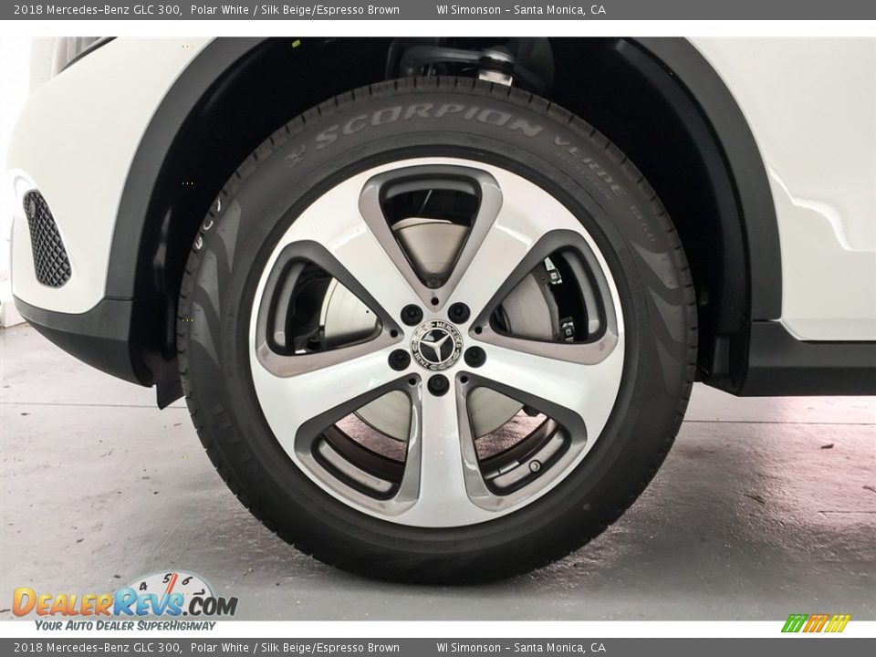 2018 Mercedes-Benz GLC 300 Polar White / Silk Beige/Espresso Brown Photo #9