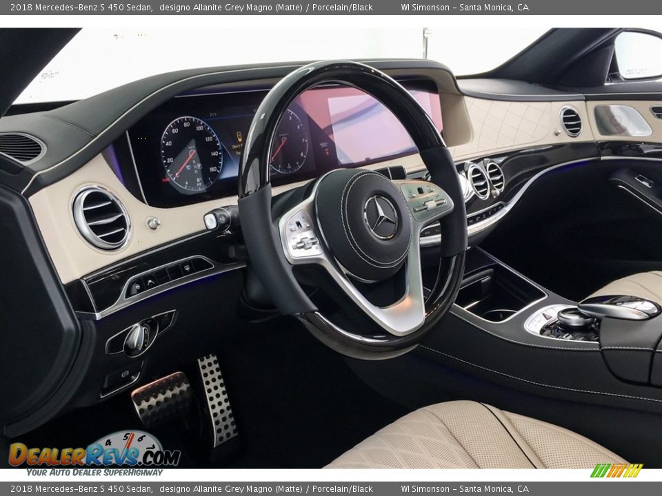 2018 Mercedes-Benz S 450 Sedan designo Allanite Grey Magno (Matte) / Porcelain/Black Photo #5