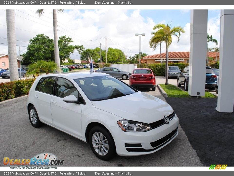 2015 Volkswagen Golf 4 Door 1.8T S Pure White / Beige Photo #1