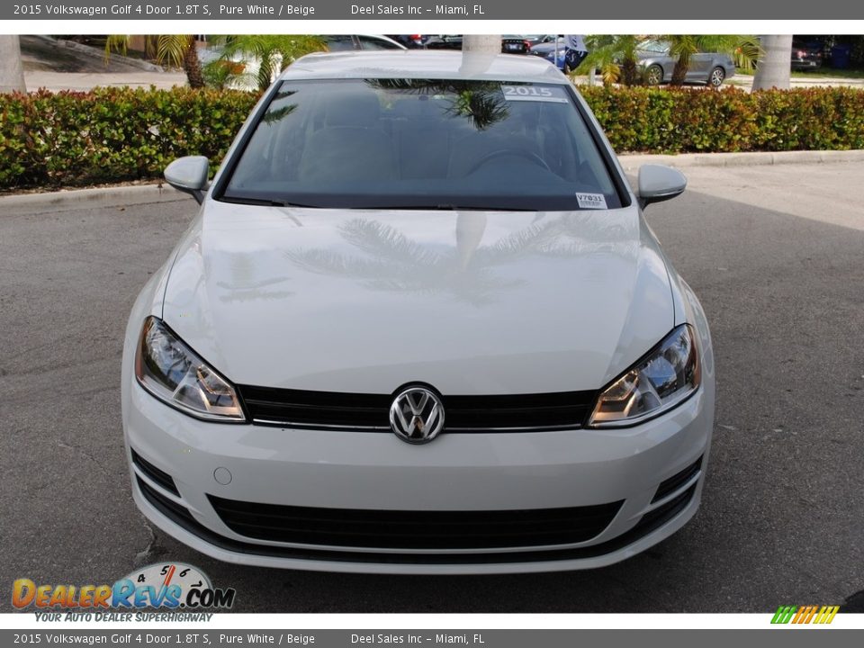 2015 Volkswagen Golf 4 Door 1.8T S Pure White / Beige Photo #3