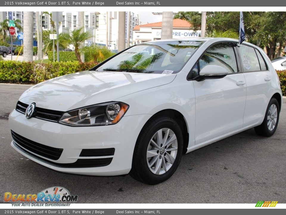 2015 Volkswagen Golf 4 Door 1.8T S Pure White / Beige Photo #5