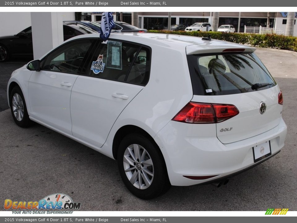 2015 Volkswagen Golf 4 Door 1.8T S Pure White / Beige Photo #6