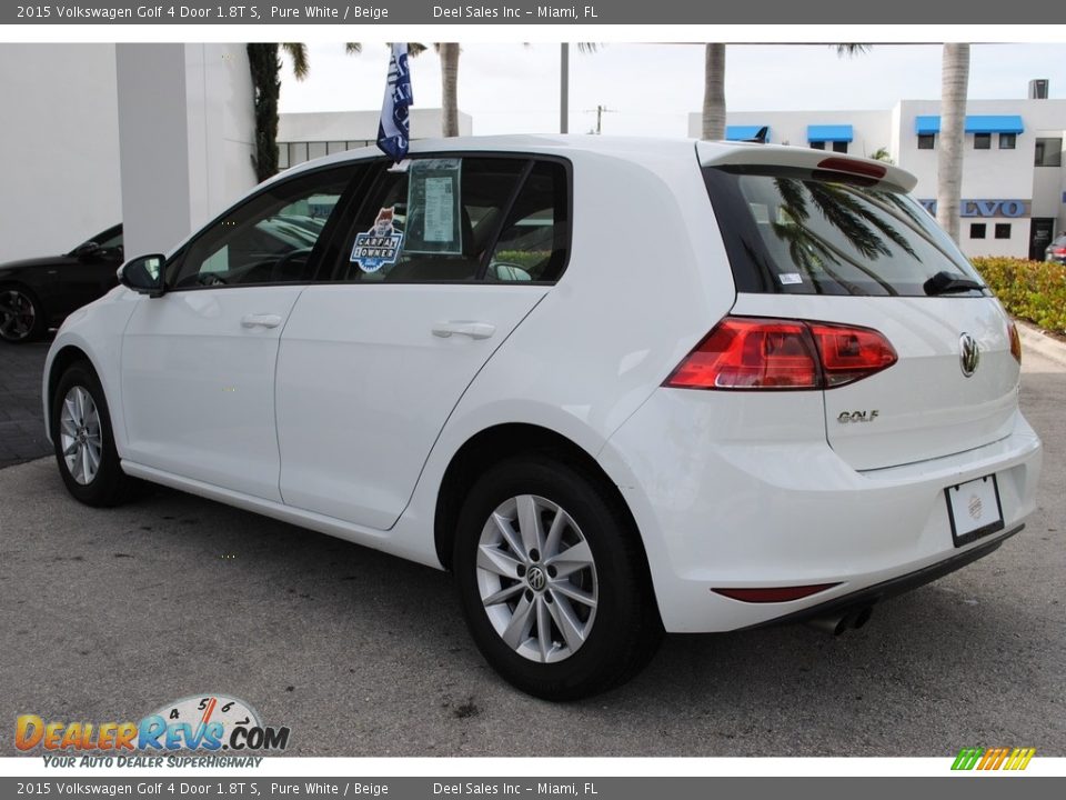 2015 Volkswagen Golf 4 Door 1.8T S Pure White / Beige Photo #7