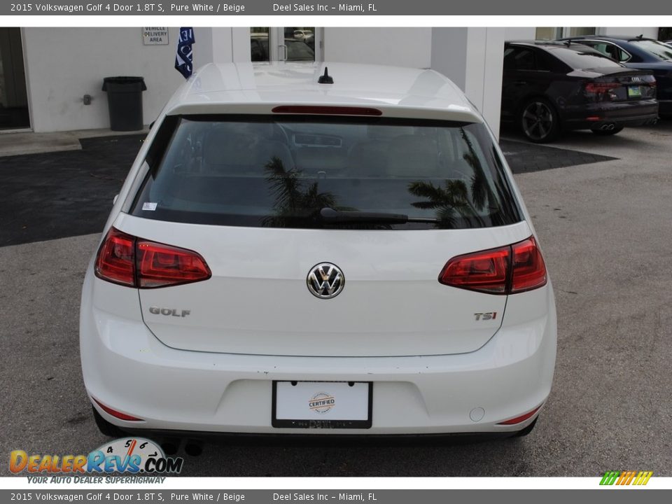 2015 Volkswagen Golf 4 Door 1.8T S Pure White / Beige Photo #8