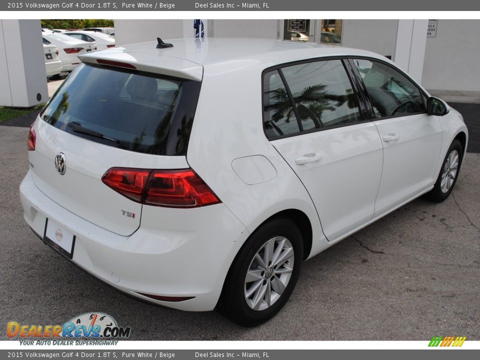 2015 Volkswagen Golf 4 Door 1.8T S Pure White / Beige Photo #9