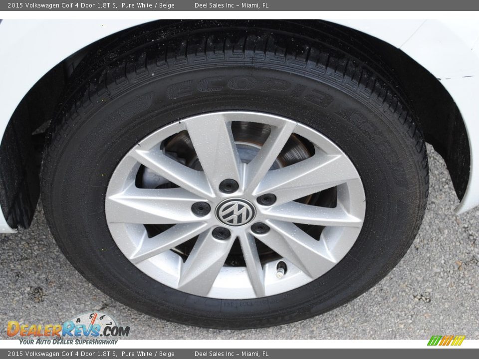 2015 Volkswagen Golf 4 Door 1.8T S Pure White / Beige Photo #11