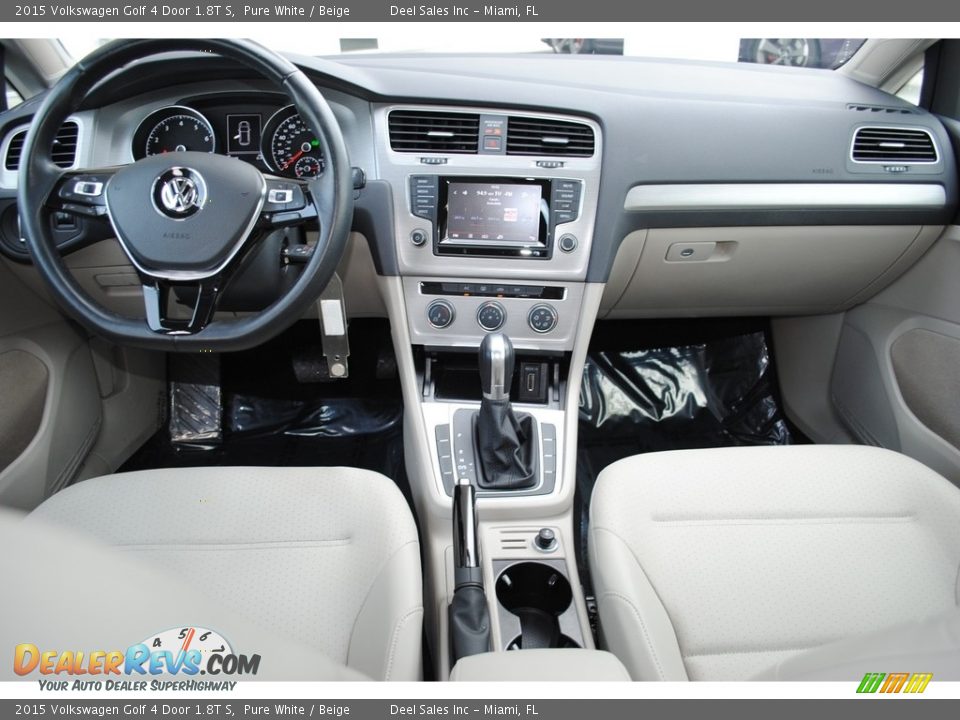 2015 Volkswagen Golf 4 Door 1.8T S Pure White / Beige Photo #13