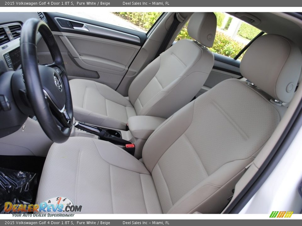 2015 Volkswagen Golf 4 Door 1.8T S Pure White / Beige Photo #14