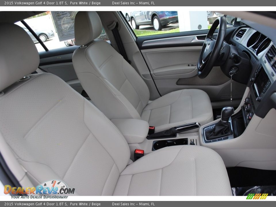 2015 Volkswagen Golf 4 Door 1.8T S Pure White / Beige Photo #18