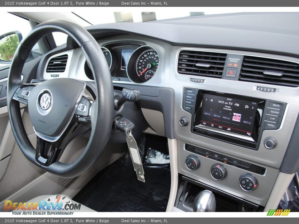 2015 Volkswagen Golf 4 Door 1.8T S Pure White / Beige Photo #19