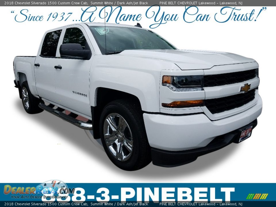 2018 Chevrolet Silverado 1500 Custom Crew Cab Summit White / Dark Ash/Jet Black Photo #1