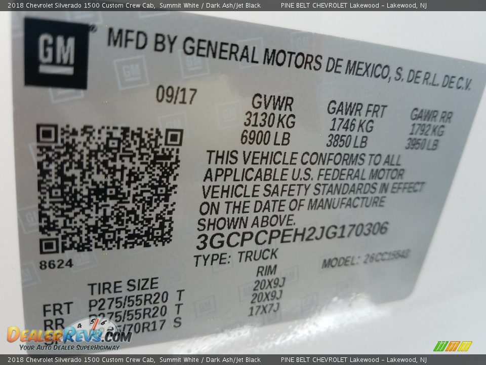 2018 Chevrolet Silverado 1500 Custom Crew Cab Summit White / Dark Ash/Jet Black Photo #8