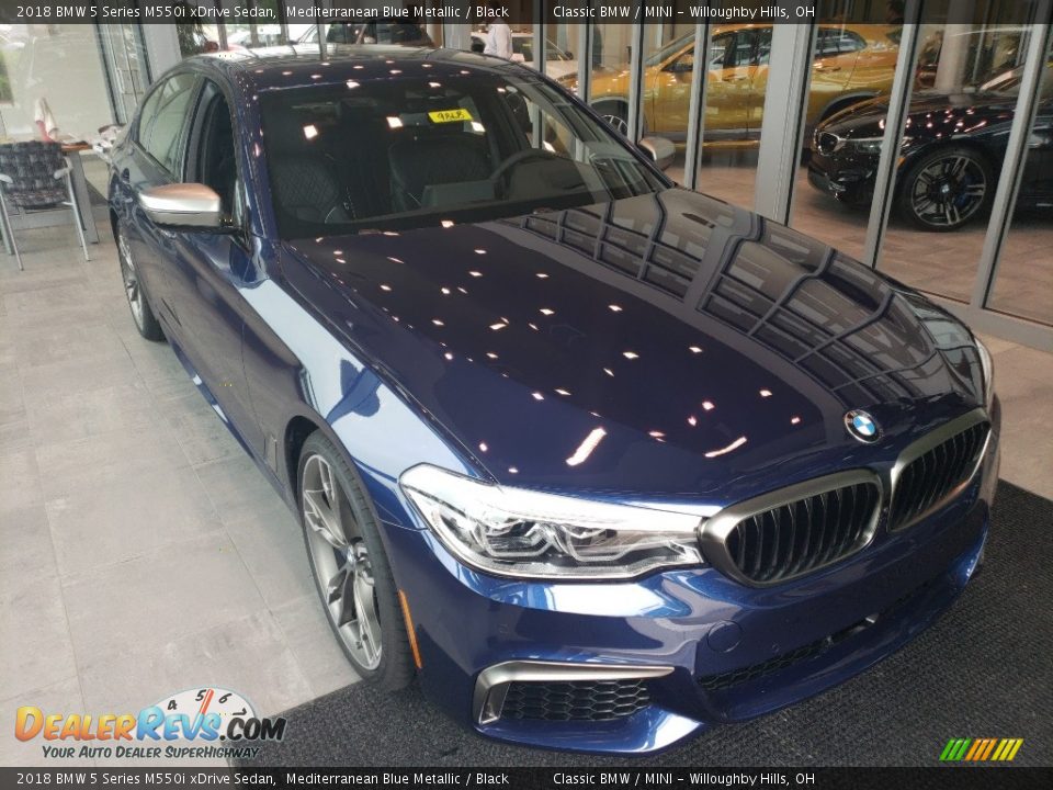 2018 BMW 5 Series M550i xDrive Sedan Mediterranean Blue Metallic / Black Photo #1