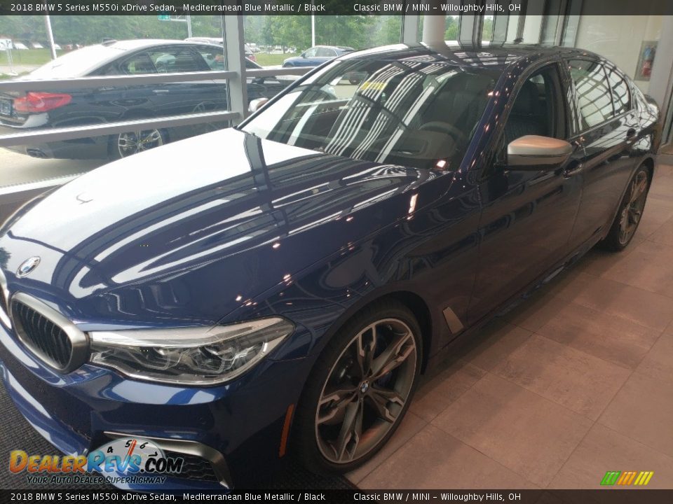 2018 BMW 5 Series M550i xDrive Sedan Mediterranean Blue Metallic / Black Photo #3
