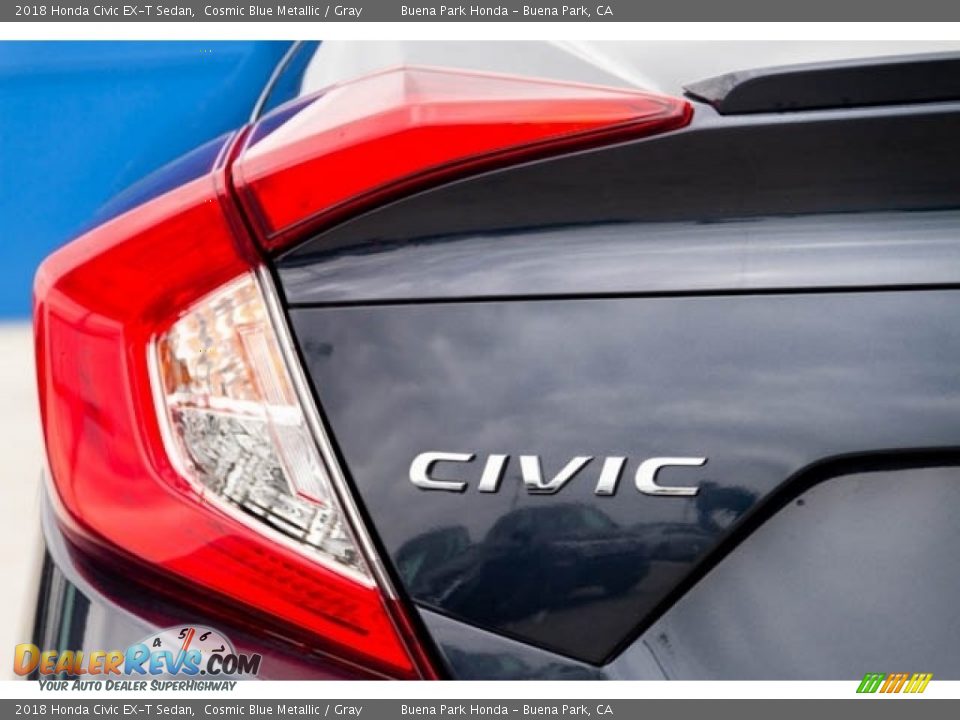 2018 Honda Civic EX-T Sedan Cosmic Blue Metallic / Gray Photo #7