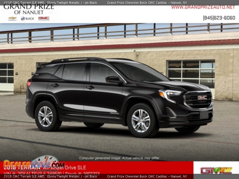 2018 GMC Terrain SLE AWD Ebony Twilight Metallic / ­Jet Black Photo #4