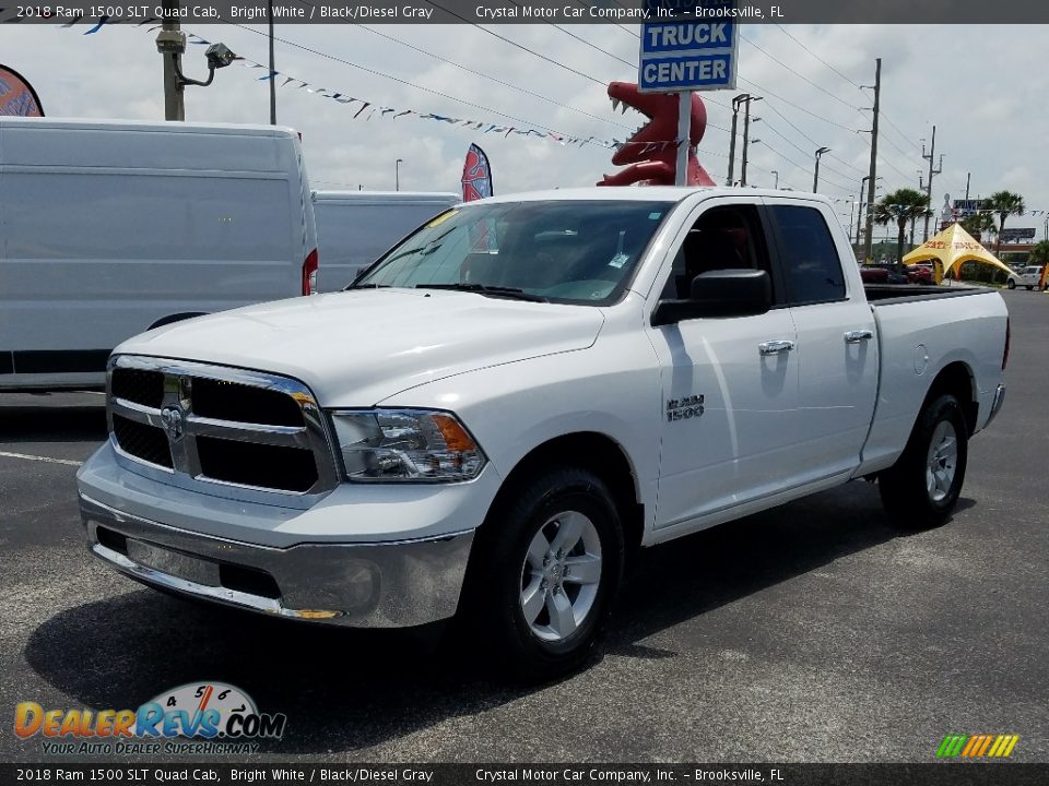 2018 Ram 1500 SLT Quad Cab Bright White / Black/Diesel Gray Photo #1