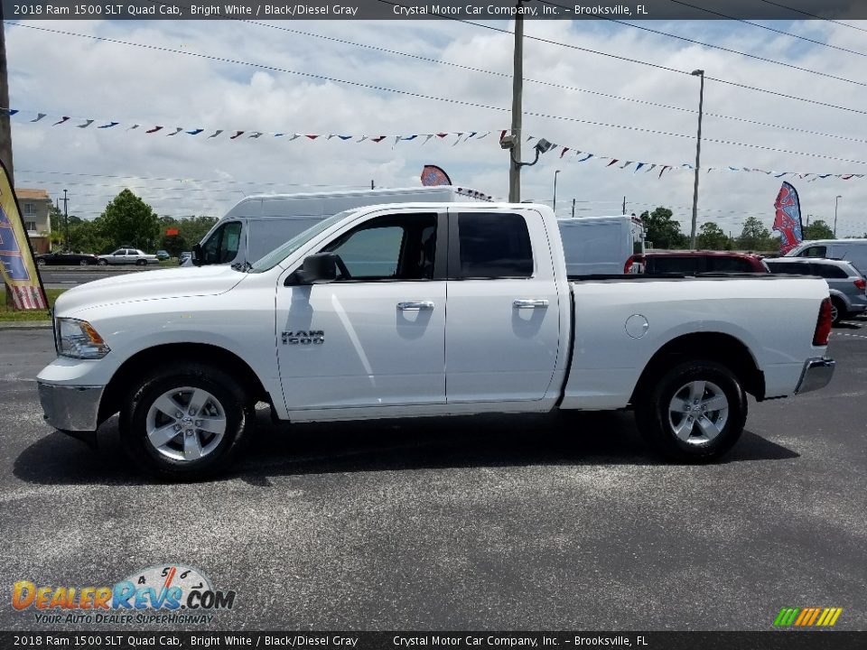 2018 Ram 1500 SLT Quad Cab Bright White / Black/Diesel Gray Photo #2