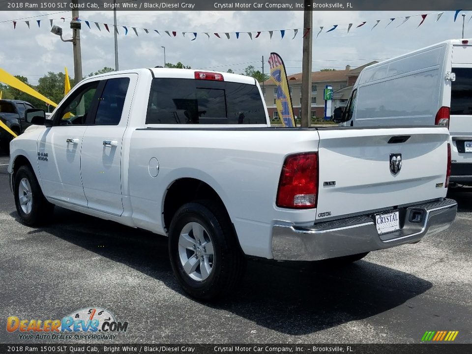 2018 Ram 1500 SLT Quad Cab Bright White / Black/Diesel Gray Photo #3