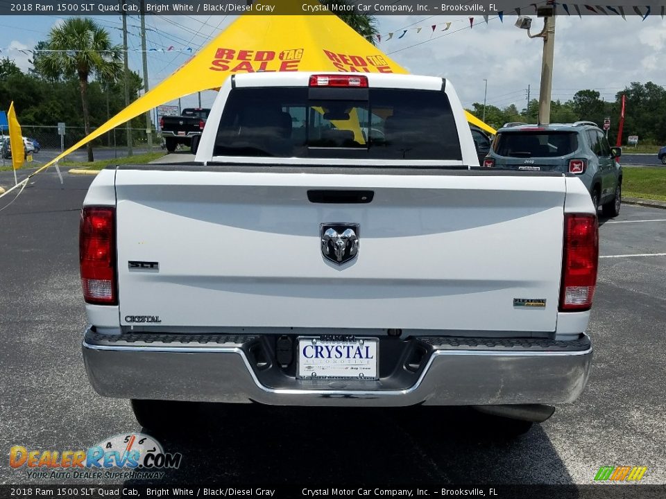2018 Ram 1500 SLT Quad Cab Bright White / Black/Diesel Gray Photo #4