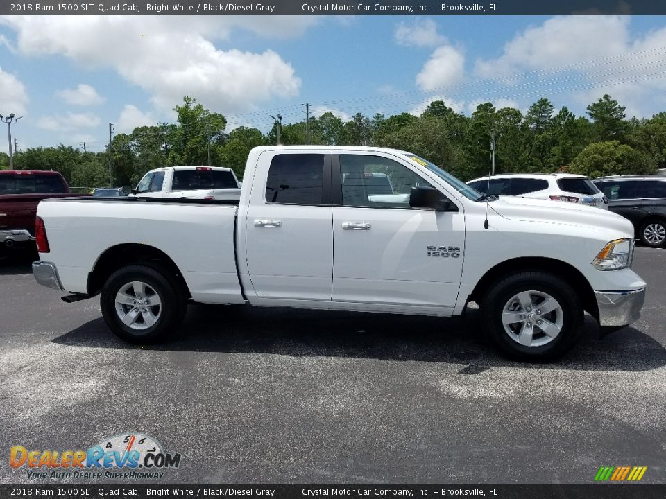 2018 Ram 1500 SLT Quad Cab Bright White / Black/Diesel Gray Photo #6
