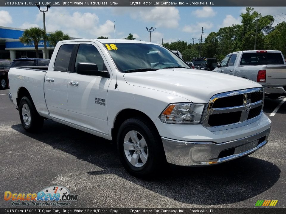 2018 Ram 1500 SLT Quad Cab Bright White / Black/Diesel Gray Photo #7