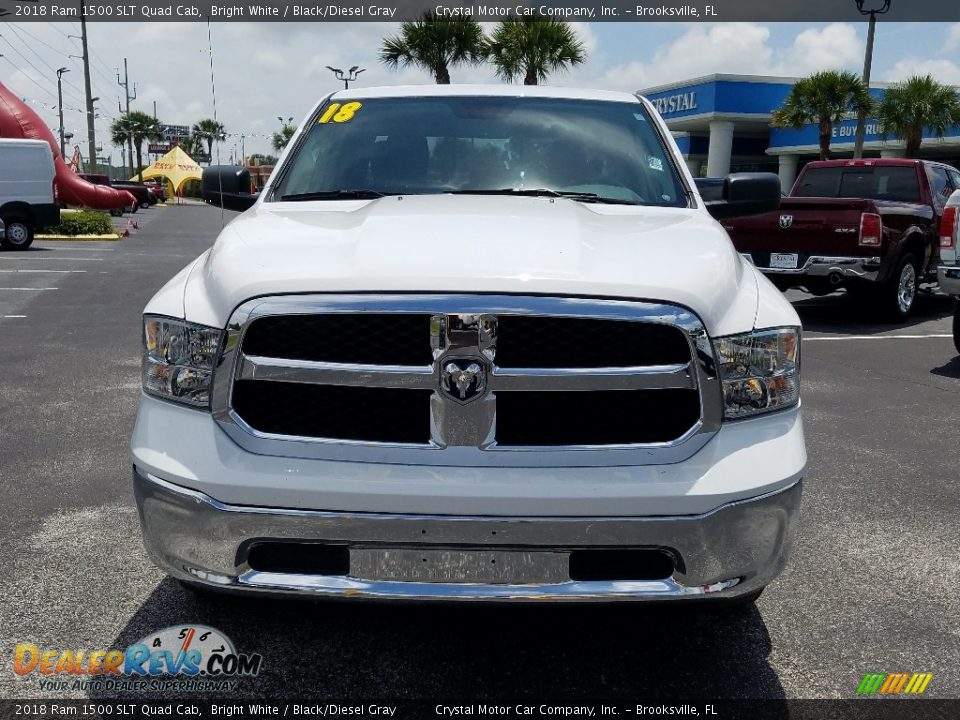 2018 Ram 1500 SLT Quad Cab Bright White / Black/Diesel Gray Photo #8