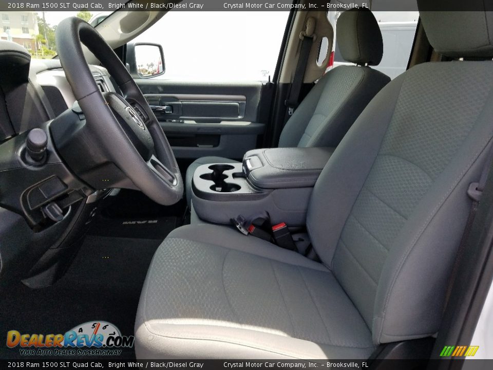 2018 Ram 1500 SLT Quad Cab Bright White / Black/Diesel Gray Photo #9