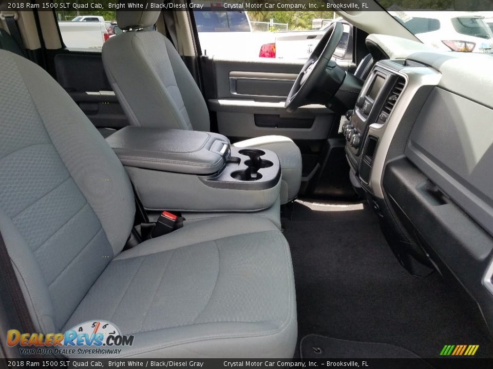 2018 Ram 1500 SLT Quad Cab Bright White / Black/Diesel Gray Photo #14