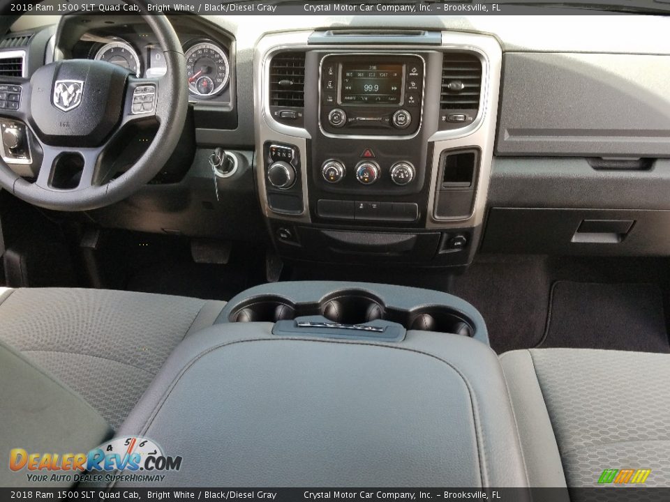 2018 Ram 1500 SLT Quad Cab Bright White / Black/Diesel Gray Photo #15