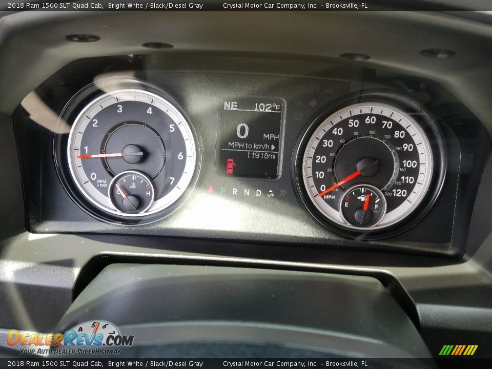 2018 Ram 1500 SLT Quad Cab Bright White / Black/Diesel Gray Photo #16