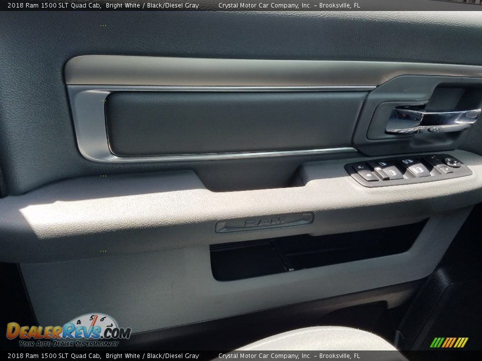 2018 Ram 1500 SLT Quad Cab Bright White / Black/Diesel Gray Photo #19