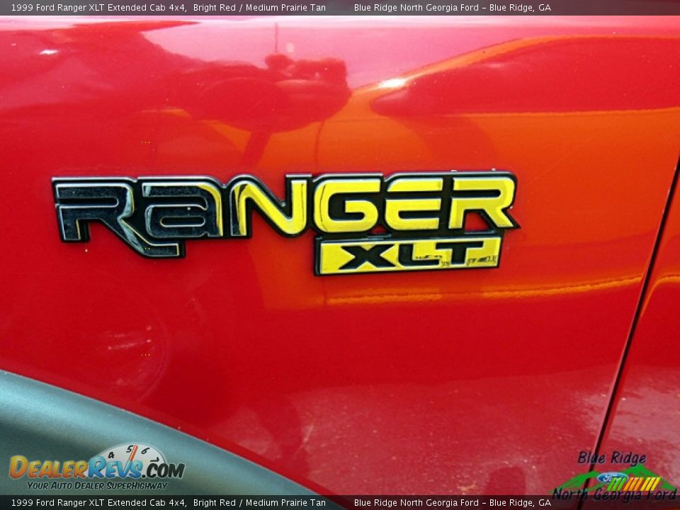 1999 Ford Ranger XLT Extended Cab 4x4 Bright Red / Medium Prairie Tan Photo #26