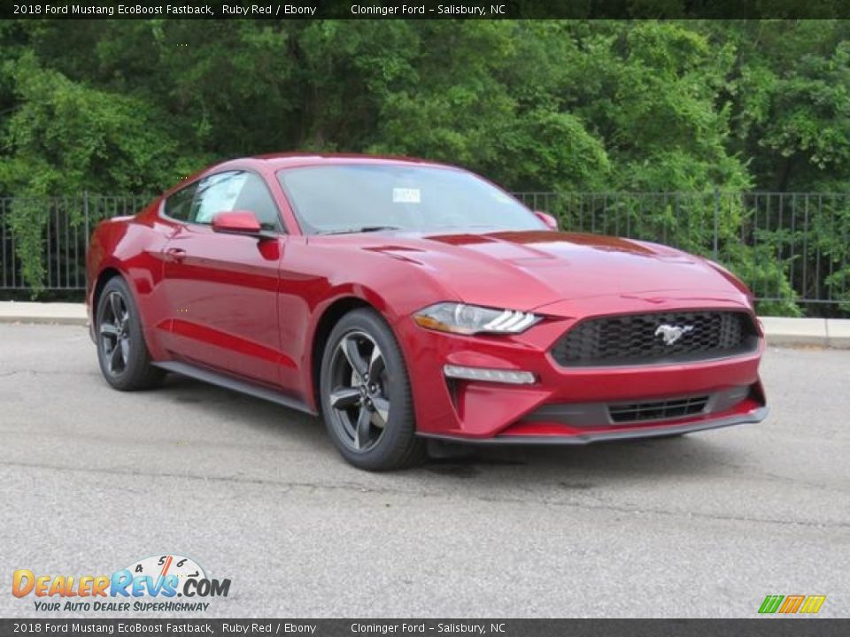 Front 3/4 View of 2018 Ford Mustang EcoBoost Fastback Photo #1