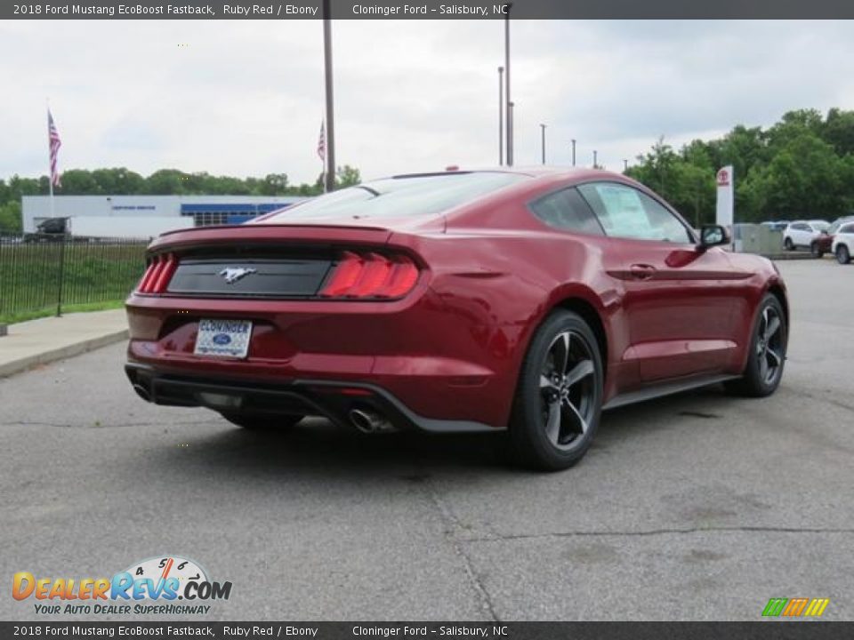 2018 Ford Mustang EcoBoost Fastback Ruby Red / Ebony Photo #22