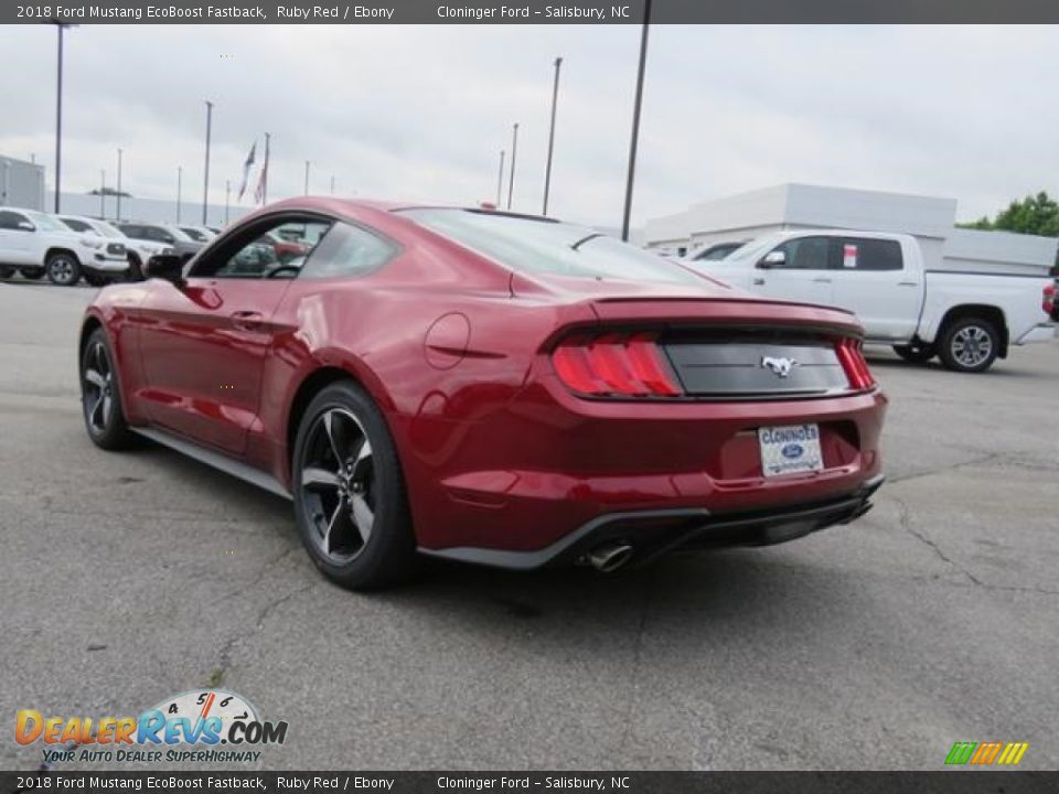 2018 Ford Mustang EcoBoost Fastback Ruby Red / Ebony Photo #24
