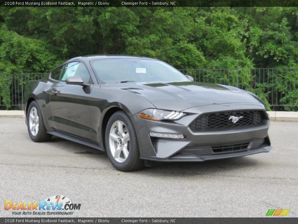 2018 Ford Mustang EcoBoost Fastback Magnetic / Ebony Photo #1