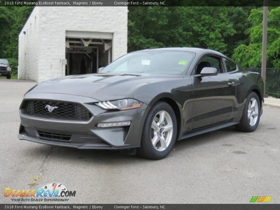 2018 Ford Mustang EcoBoost Fastback Magnetic / Ebony Photo #3