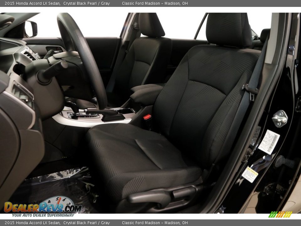 2015 Honda Accord LX Sedan Crystal Black Pearl / Gray Photo #5