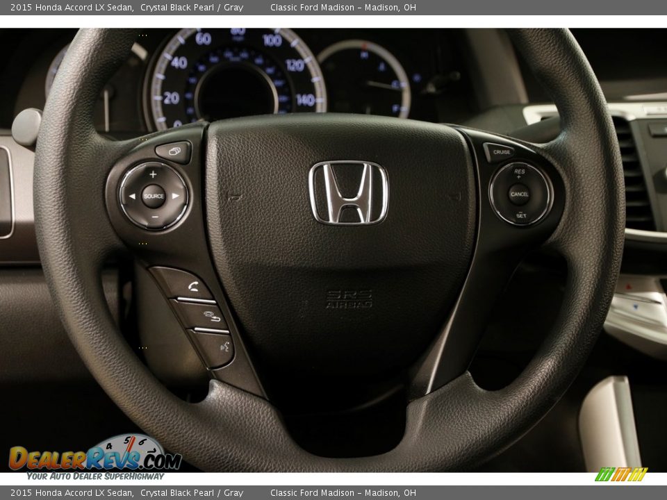2015 Honda Accord LX Sedan Crystal Black Pearl / Gray Photo #6