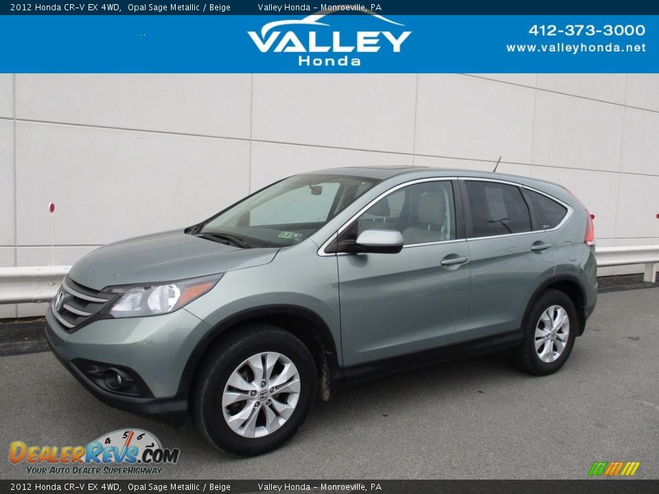 2012 Honda CR-V EX 4WD Opal Sage Metallic / Beige Photo #1