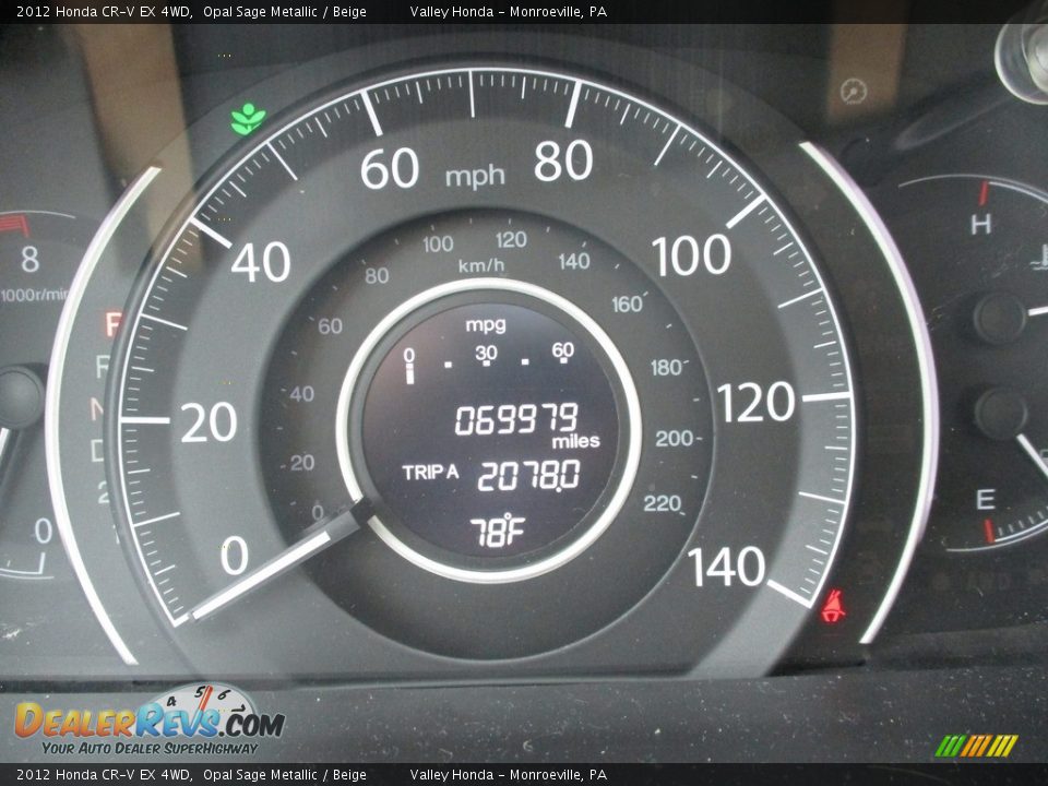 2012 Honda CR-V EX 4WD Opal Sage Metallic / Beige Photo #20