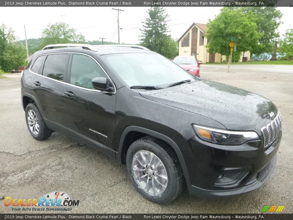 2019 Jeep Cherokee Latitude Plus Diamond Black Crystal Pearl / Black Photo #7