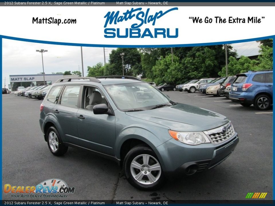 2012 Subaru Forester 2.5 X Sage Green Metallic / Platinum Photo #1