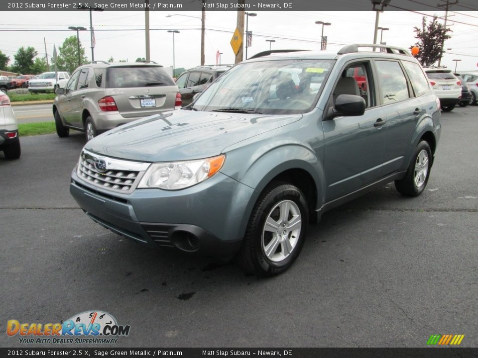 2012 Subaru Forester 2.5 X Sage Green Metallic / Platinum Photo #2
