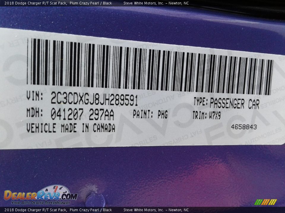 2018 Dodge Charger R/T Scat Pack Plum Crazy Pearl / Black Photo #31