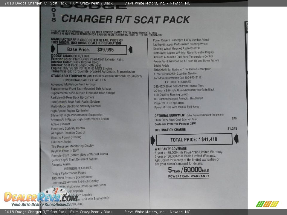 2018 Dodge Charger R/T Scat Pack Plum Crazy Pearl / Black Photo #32
