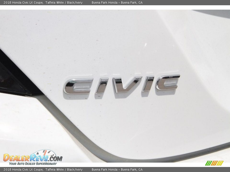 2018 Honda Civic LX Coupe Taffeta White / Black/Ivory Photo #3