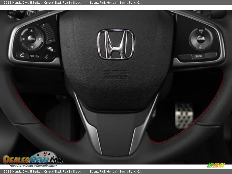 2018 Honda Civic Si Sedan Crystal Black Pearl / Black Photo #12