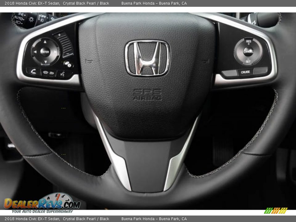 2018 Honda Civic EX-T Sedan Crystal Black Pearl / Black Photo #12